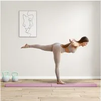 SPORTNOW Balancetrainer 236 cm, klappbarer, tragbar, rutschfest, bis 80 kg, für Kinder ab 3 Jahre, Indoor & Outdoor, Rosa