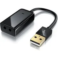 Aplic USB mini extern, Dynamic 3D Surround, 3,5mm Eingang, 3,5mm Ausgang Soundkarte Virtual 7.1 Surround, 3D Stereo, USB Audio Adapter, External Sound Card, für Win Linux Mac