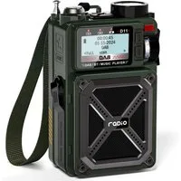 Greadio Tragbares DAB/DAB+ & FM Digitalradio, D11 Radio (FM-Empfang, Ein-Tasten-Scan, Sleep-Modus, 80 Senderspeicher, DAB/DAB+, 8 Weißrausch- und Naturgeräusche, 4000mAh Akku, Bluetooth 5.3, Weißrausch, SOS & Grün)