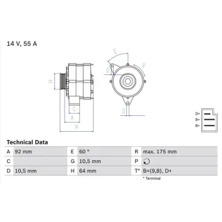 Bosch Lichtmaschine Mercedes 190 T1 T1/Tn T2/Ln1