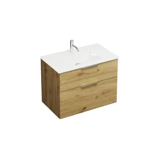 Burgbad Glas Waschtisch-Set Eqio Eiche Dekor Urban/Weiß, SEYX082F5662A0070 SEYX082F5662A0070