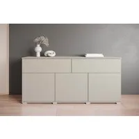 OTTO home Sideboard Kenia, Kommode mit 3 Türen und 2 Schubladen, 150 cm breit (1 St), Griffloses Design mit Push-to-Open und verstellbaren Einlegeböden