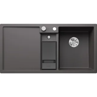 Blanco Collectis 6 S Silgranit Spüle 523345 100x51 cm, felsgrau, Becken rechts, mit Ablauffernbedienung/Zubehör