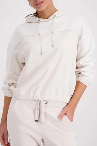 monari - Sweatshirt mit Colorblock-Design champagne beige - Gr. - 36