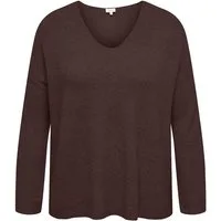 ONLY CARMAKOMA V-Ausschnitt-Pullover CARIBI LS RIB LOOSE V-NECK CC KNT Viskosemischung, regular fit