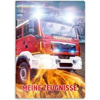 itenga Organisationsmappe itenga Zeugnismappe A4 Kunststoff Sichtbuch Motiv Feuerwehr