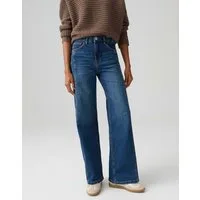 OPUS Weite Jeans MIVY LANE aus Dry Indigo® Mid Rise Long, elastischer Stoff, Längsnaht vorne