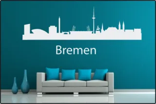 Wandtattoo "Stadt Skyline Städteskyline Silhouette BREMEN"