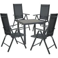 SVITA Garten-Essgruppe Set Gartentisch + 4 Gartenstühle, (Set, 1 Tisch 4 Stühle)