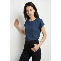 Vero Moda Kurzarmpullover VMBRIANNA SS O-NECK PULLOVER BOO REP mit überschnittenen Schultern mit Umschlagsaum