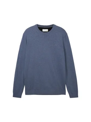 Tom Tailor - Strickpullover aus Baumwolle vintage indigo blue melange - Gr. - XXXL