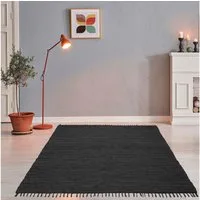 THEKO Teppich Happy Cotton Fleckerl, handgewebt, rechteckig, Höhe: 5 mm, Flachgewebe, reine Baumwolle, meliert, mit Fransen, auch als Läufer