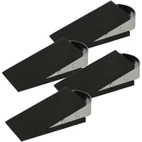 WESTCOTT Bodentürstopper Türstopper Schwarz 4 Stück, Gummi Keil rutschfest,12 x 5 x 3 cm (Vorteilspack, 4 St), Passend für alle Türen und Böden