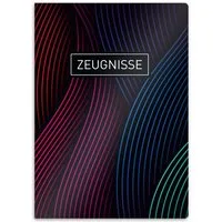 itenga Organisationsmappe itenga Zeugnismappe A4 Kunststoff Sichtbuch Motiv wellige Linien