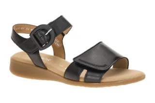 Gabor 82.802.57 Damen Sandalette Schwarz Glattleder Keilabsatz