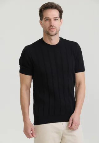 T-Shirt Strick-Tshirt Kurzarm