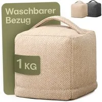 Praknu Bodentürstopper Türstopper Sack für Den Boden - Extra schwer 1Kg - mit Waschbarem (1 St), mit Tragegriff - Für Haus & Büro - mit rutschfesten Pads