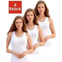 DDOnlineShop Unterhemd Damen 4er Pack Tank Top Achselhemd Weiß A2037 (Spar-Set, 4-St., 4er-Pack) Premium Qualität