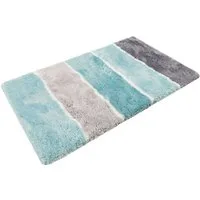 Homie Living Badematte Rio Marina, Höhe 30 mm, rutschhemmend beschichtet, schnell trocknend, fußbodenheizungsgeeignet, Polyester, rechteckig, flauschiger Badteppich, modern gestreift, waschbar, Badezimmerteppich