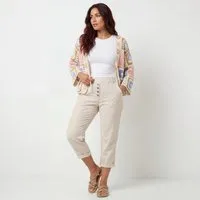 OriginalYou Caprihose Damen mit Stretch Knitterlook kurze Sommerhose mit Gummizug moderner Knitterlook, mit Gummizug und Gürtelschlaufen