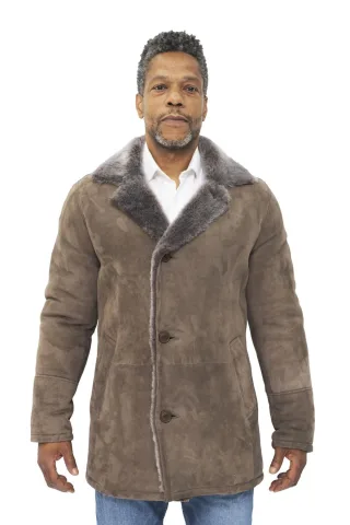 Herren-Oldtimer-Mantel aus Schaffell – Avondale