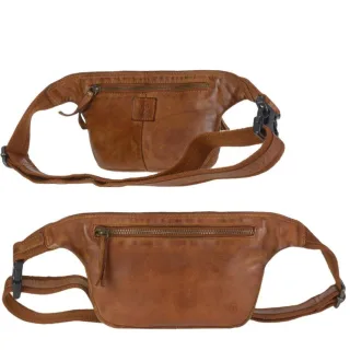 Bear Design Bauchtasche Leder Damen weich Cow Lavato | cognac braun
