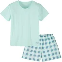 Buffalo Pyjama (2 tlg., 1 Stück) Mädchen - kurzer Schlafanzug mit karierter Hose