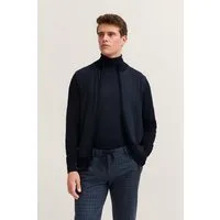 bugatti Strickjacke Regular Fit mit Stehkragen und Reißverschlusstaschen