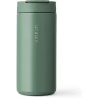 Vinsun Thermobecher Edelstahl Isolierbecher 350ml - Kaffeebecher doppelwandig isoliert, 2-tlg., Edelstahl, BPA frei, auslaufsicher, bruchfest, Kalt- und Heißgetränke