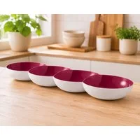 TUPPERWARE Servierschale Tupperware Allegra Perle in bordeaux rot/weiß