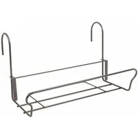Jardifer Blumenkastenhalter Universal Balkonkasten-Halter grau mit Sicherheitshaken 41,5 x 22 cm