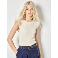 Apricot T-Shirt T-Shirt aus strukturiertem Jersey mit Rüschenärmeln