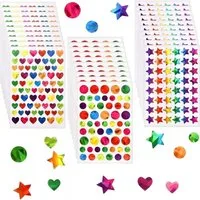FELIXLEO Sticker 1710 Stück Glitzer Aufkleber Herz Sterne Rund Selbstklebend Sticker, (1-tlg)