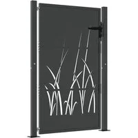 vidaXL Gartentor Gartentor Anthrazit 100x125 cm Stahl Gras-Design