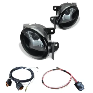 Nebelscheinwerfer NSW Klarglas SCHWARZ Kabelbaum + Modul HB4 für VW Passat 3C B6