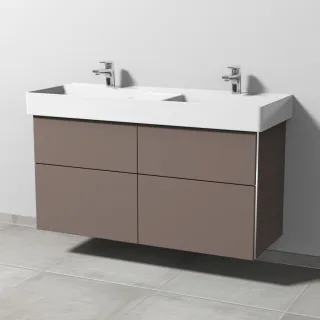 Sanipa 3way Waschtischunterbau zu Duravit Dura Square Waschtisch mit 4 Auszügen, Taupe-Matt BP4221T