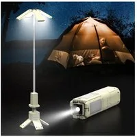 Rhein Beleuchtung LED Gartenleuchte Einziehbare Campingleuchte LED wiederaufladbar, Einstellbare Farbtemperatur, Fest integrierte LED-Beleuchtung, Warmes Licht, Warmweißes Licht, Weißes Licht, 6000 lm Laterne Outdoor mit Powerbank, Lichtmodi & SOS