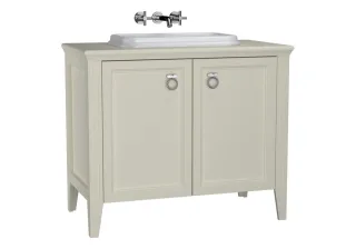VitrA Valarte Set 98 cm Einbauwaschtisch + Waschtischunterschrank 2 Türen Elfenbein Matt,62173 62173