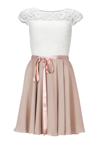 SWING - Kleid aus Spitze und Chiffon peach blush/ivory - Gr. - 34