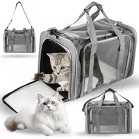 BlingBin Tiertransporttasche Transporttasche für Katze Hund, Faltbare Hundebox Katzentransportbox bis 18 kg, Hundetransporter für Mittel Kleine Hund Katze Haustiere im Flugzeug