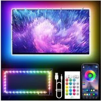 Lapalife LED-Streifen USB TV-Hintergrundbeleuchtung mit Musik Sync, RGB LED TV Lichter, Mit Fernbedienung, Bluetooth App, für HDTV & Zimmer
