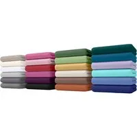 bellana Spannbettlaken bellana Melone, 100% Baumwolle, Jersey, bügelfrei, Mako-Jersey, Gummizug: rundum, (1 Stück), reine Baumwolle, Spannbetttuch für Matratzen bis 25cm Höhe