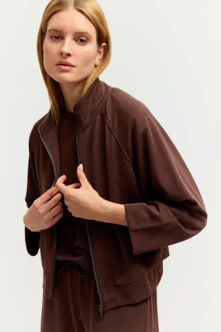 THE FASHION PEOPLE - Jacket Velvet Touch WOOD - Gr. - XXL