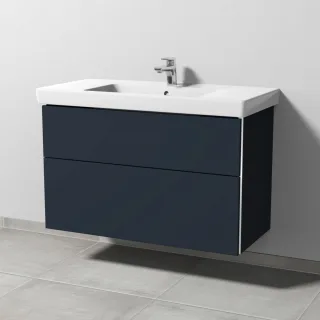 Sanipa 3way Waschtischunterbau zu Villeroy & Boch Subway 2.0 Waschtisch mit 2 Auszügen, Marine-Matt BP6151R