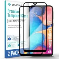 smartect Displayschutzglas Schutzglas Panzerfolie Full Screen für Samsung Galaxy A20e, Set, 2 Stück, Schutzfolie Glasschutz Bildschirm