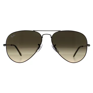Ray-Ban Aviator 3025 92700A poliert havanna auf gunmetal braun vintage Farbverlauf schwarz Sonnenbrille
