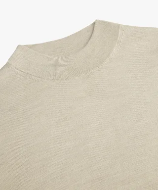 Profuomo - Beiger Merino Stehkragen Beige - Gr. - M