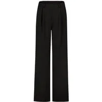 SUBLEVEL Stoffhose Damen Wide Leg Bundfaltenhose weites Bein, elastischer Bund, Scuba Crepe Jersey