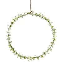 matches21 HOME & HOBBY Dekokranz Blumenring Schleierkraut Reif Dekokranz weiß / grün Ø 17 cm