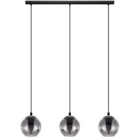 EGLO Pendelleuchte ARISCANI, Dimmfunktion, ohne Leuchtmittel, Lampe für Esstisch, Hängeleuchte, Rauchglas schwarz transparent, E27